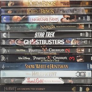 Lot of 12 DVD'S Mostly Fantasy Lord of The Rings Hobbit‎ Maleficent
